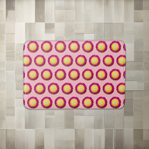 Everlasting Flower Seamless Pattern on Bath Mat