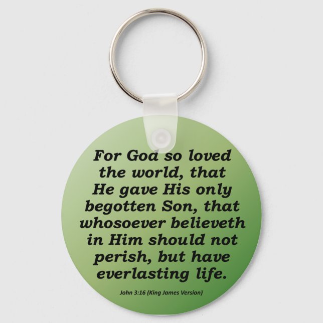 Everlasting Life Christmas John 3-16 Key Ring (Front)