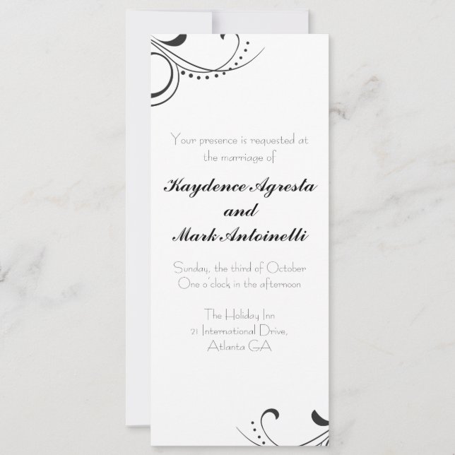 Everlasting Love Custom Wedding Invitation (Front)