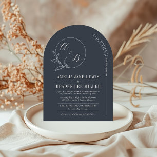 Everlasting Love Deep Blue Arch Wedding Invite