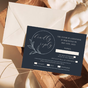 Everlasting Love Deep Blue RSVP Card