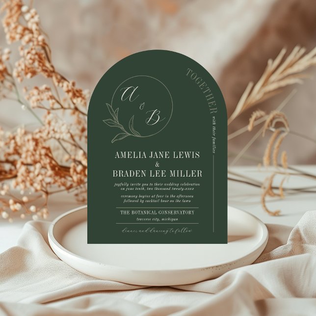 Everlasting Love | Deep Green Arch Wedding Invite (Creator Uploaded)