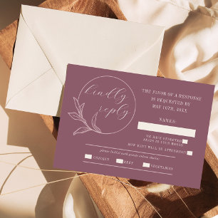 Everlasting Love Deep Mauve RSVP Card