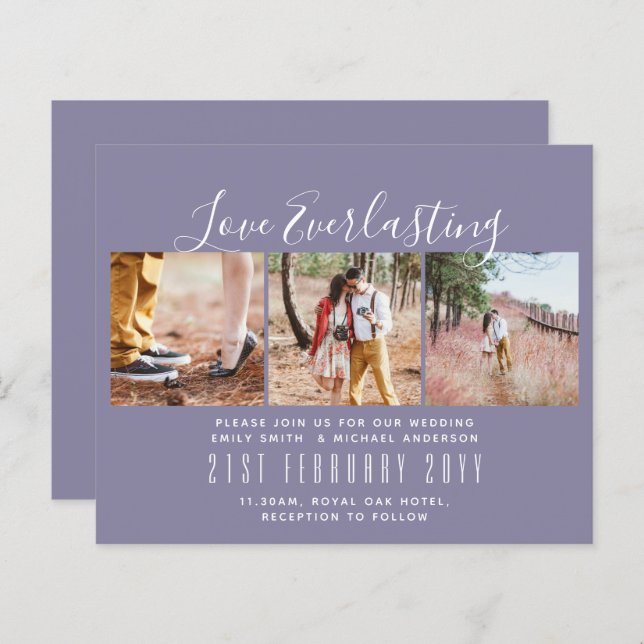 Everlasting Love PHOTO COLLAGE Wedding Event Invit (Front/Back)