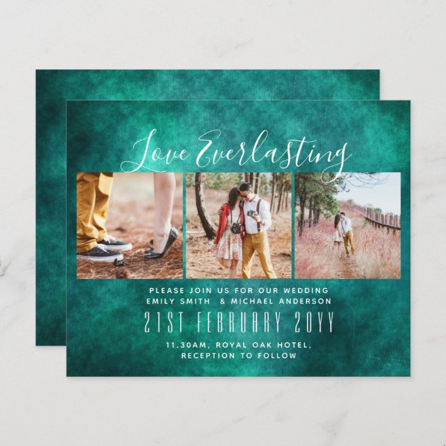 Everlasting Love PHOTO COLLAGE Wedding Event Invit (Front/Back)