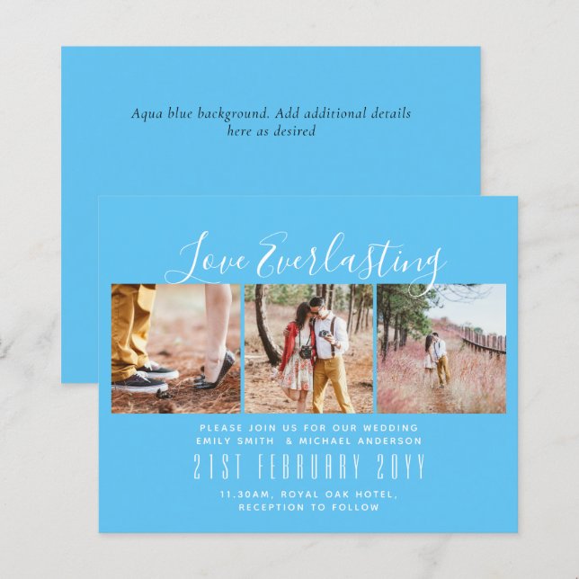 Everlasting Love PHOTO COLLAGE Wedding Event Invit (Front/Back)
