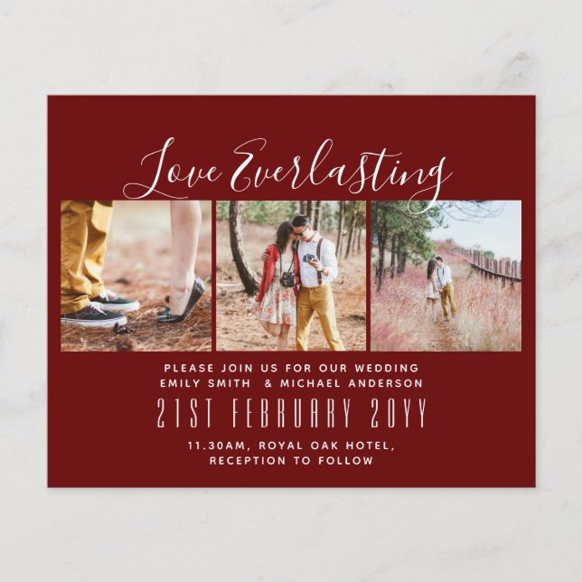 Everlasting Love PHOTO COLLAGE Wedding Event Invit Flyer (Front)
