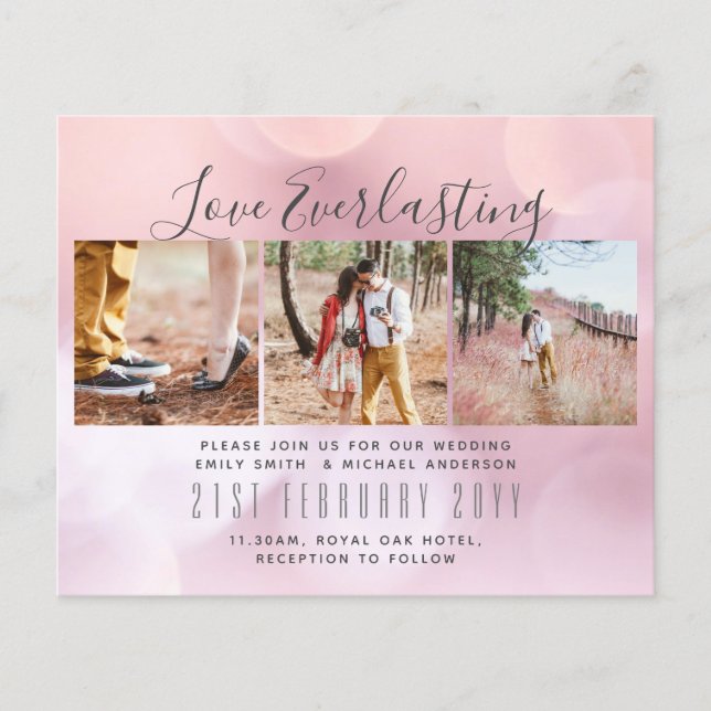 Everlasting Love PHOTO COLLAGE Wedding Event Invit Flyer (Front)