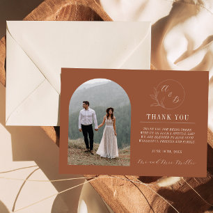 Everlasting Love   Terracotta   Wedding Thank You Card
