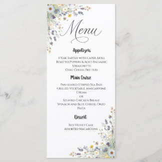 Everlasting Wildflower Wedding Menu