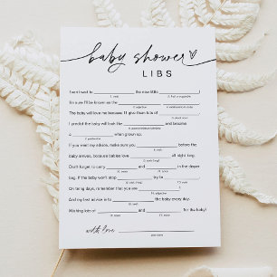 EVERLEIGH Baby Shower Libs, Fill in the Blank Game Invitation