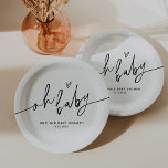 EVERLEIGH Baby Shower Oh Baby Paper Plate<br><div class="desc">Everleigh Collection - a stunning and minimalist collection that features a modern calligraphy font that is both chic and stylish. This collection offers a timeless and elegant design that is perfect for any event, from weddings to baby showers and everything in between. Embrace the elegance and sophistication of the Everleigh...</div>