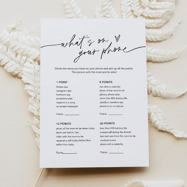 EVERLEIGH Baby Shower What's On Your Phone Game Invitation (Creator Uploaded)