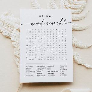 EVERLEIGH Bridal Shower Word Search Game Card