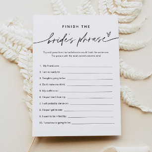 EVERLEIGH Finish the Bride's Bachelorette Game Invitation