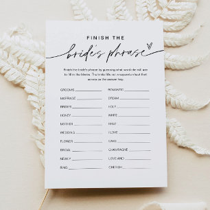 EVERLEIGH Finish the Bride's Phrase Bridal Game Invitation