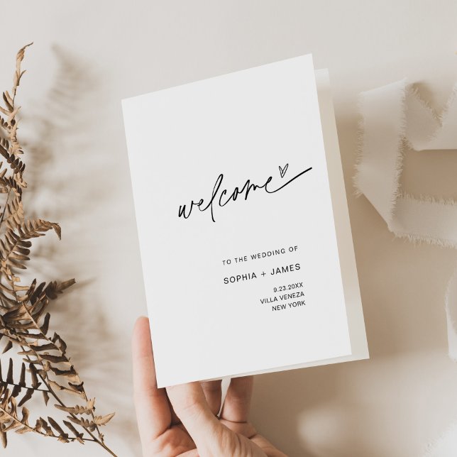 EVERLEIGH Folded Wedding Program, Order of Service Thank You Card (Creator Uploaded)