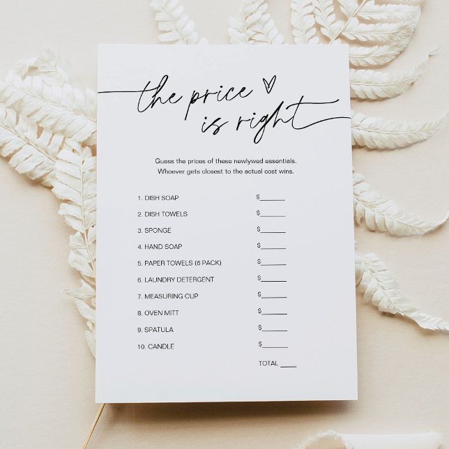 EVERLEIGH Guess the Right Price Bridal Shower Game Invitation (Creator Uploaded)