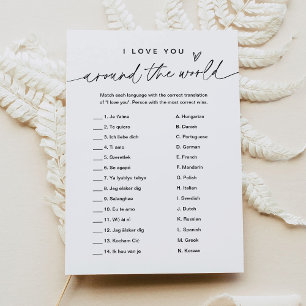 EVERLEIGH I Love You Around The World Bridal Game Invitation