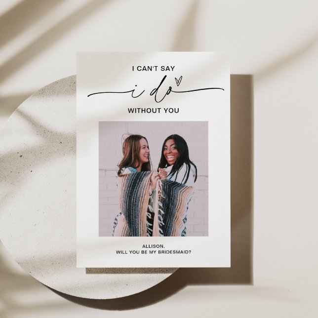 EVERLEIGH Minimal Photo Bridesmaid Proposal Card (Creator Uploaded)