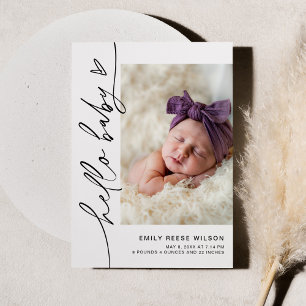 EVERLEIGH Minimalist Baby Birth Announcement