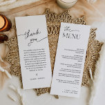 EVERLEIGH Minimalist Wedding Menu 4x9 Invitation<br><div class="desc">Everleigh Collection - a stunning and minimalist collection that features a modern calligraphy font that is both chic and stylish. This collection offers a timeless and elegant design that is perfect for any event, from weddings to baby showers and everything in between. Embrace the elegance and sophistication of the Everleigh...</div>