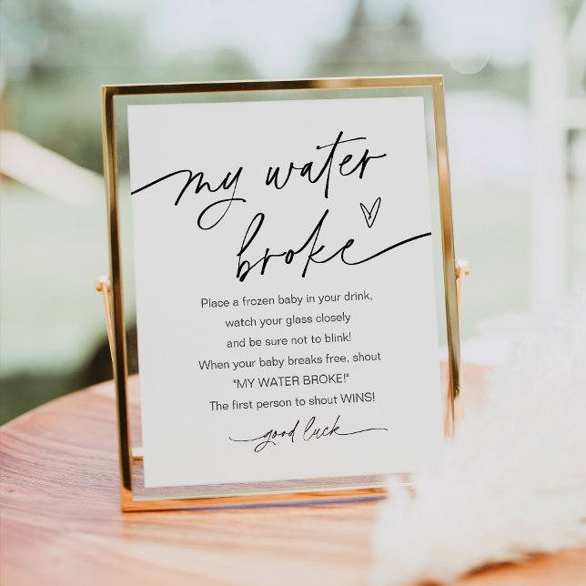 EVERLEIGH My Water Broke Baby Shower Game Sign (Creator Uploaded)
