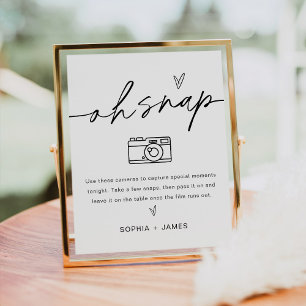 EVERLEIGH Oh Snap Disposable Camera Wedding Sign