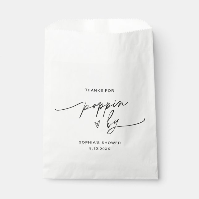 EVERLEIGH Popcorn Favour Thanks for Poppin By Favour Bag (Front)