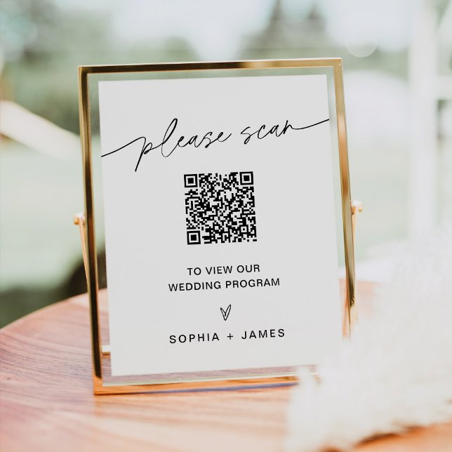 EVERLEIGH QR Code Wedding Program Sign (Creator Uploaded)