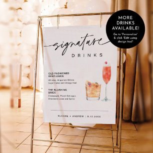 EVERLEIGH Signature Drinks Wedding 18x24 Poster