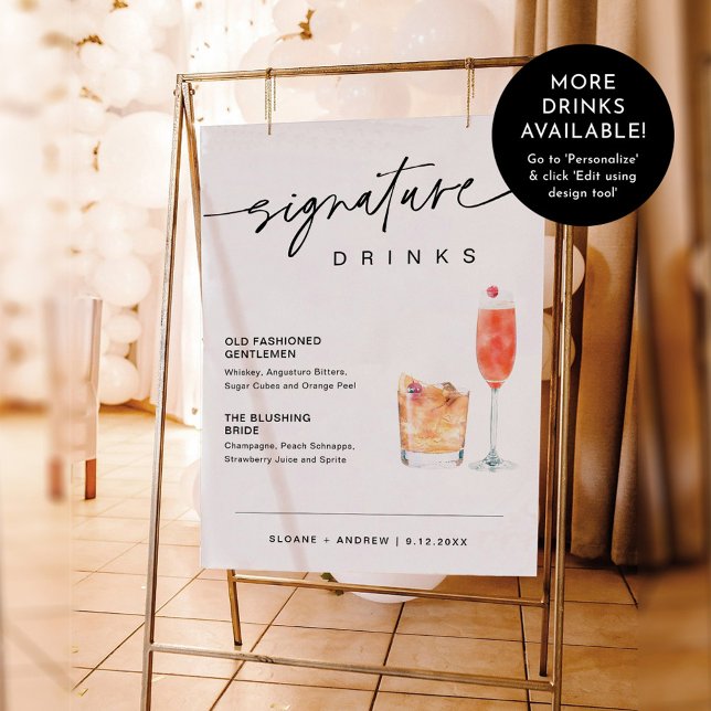 EVERLEIGH Signature Drinks Wedding 18x24 Poster (Creator Uploaded)