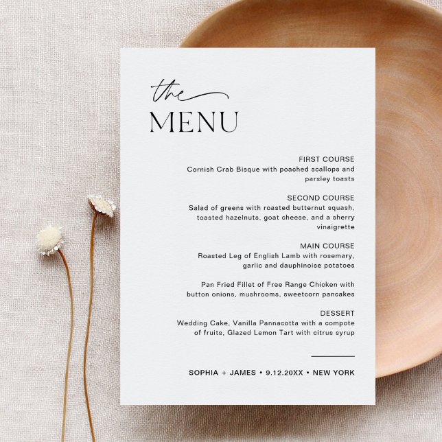 EVERLEIGH Wedding Dinner Menu 5x7 Card (Creator Uploaded)