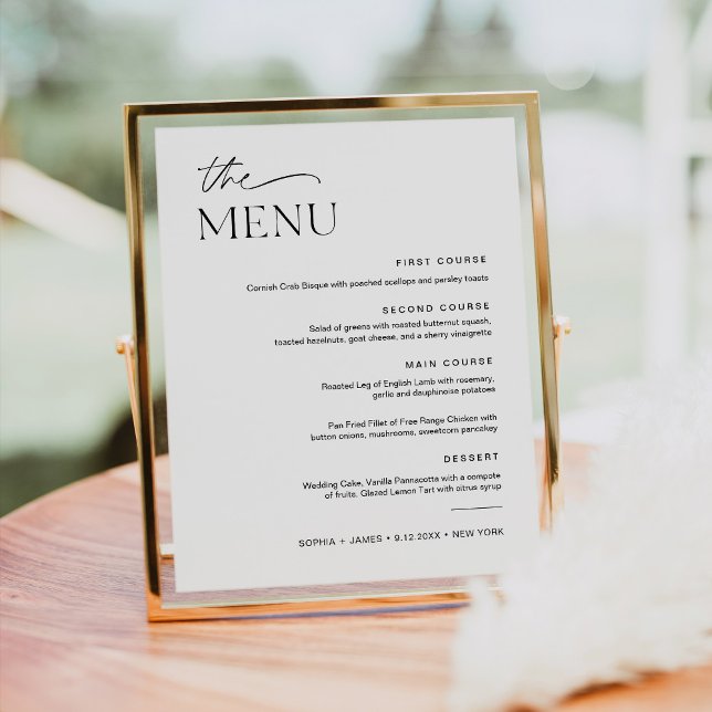 EVERLEIGH Wedding Dinner Menu Sign 8x10 (Creator Uploaded)
