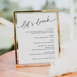 EVERLEIGH Wedding Drink Cocktail Menu Sign<br><div class="desc">Everleigh Collection - a stunning and minimalist collection that features a modern calligraphy font that is both chic and stylish. This collection offers a timeless and elegant design that is perfect for any event, from weddings to baby showers and everything in between. Embrace the elegance and sophistication of the Everleigh...</div>