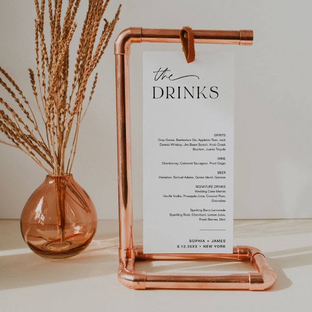 EVERLEIGH Wedding Drink Menu 4x9.25 Card (Creator Uploaded)