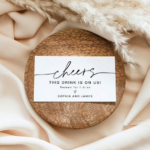 EVERLEIGH Wedding This Drink Is On Us Ticket Card