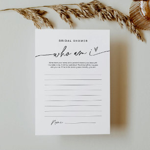 EVERLEIGH Who Am I Bridal Shower Game Card