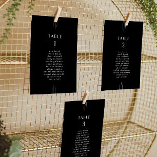 EVERLY Art Deco Black Wedding Seating Chart Cards