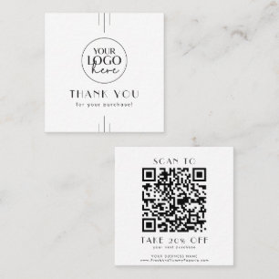 EVERLY Art Deco Business Logo QR Code Thank You Discount Card