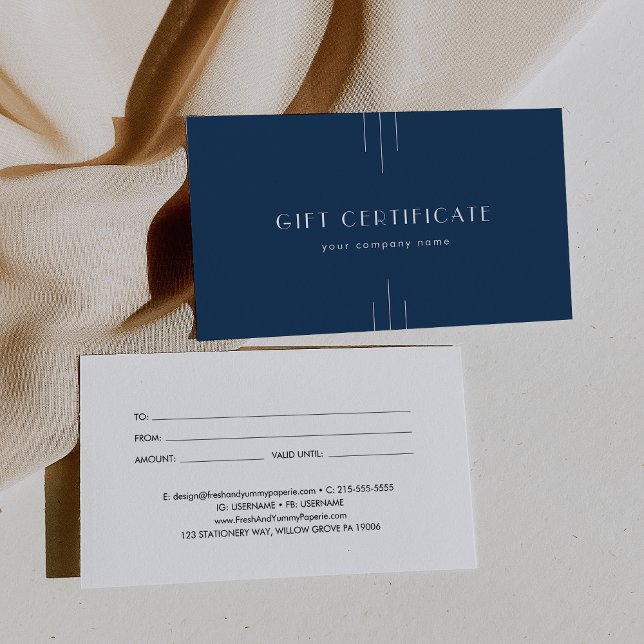 EVERLY Art Deco Navy Business Gift Certificate (EVERLY Art Deco Navy Business Gift Certificate)
