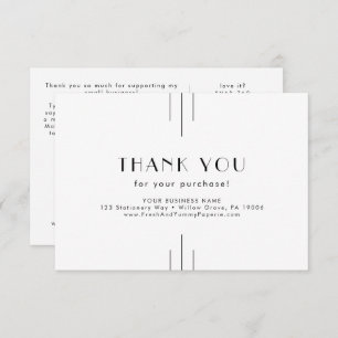 EVERLY Art Deco Small Business Thank You Order Enclosure Card
