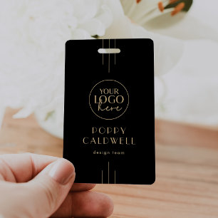 EVERLY Black Gold Logo QR Code Employee ID Card Badge