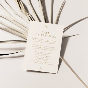EVERLY Cream and Gold Product Care Instructions Enclosure Card
