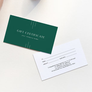 EVERLY Emerald Green Business Gift Certificate
