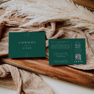 EVERLY Emerald Handmade with Love Thank You Order Enclosure Card