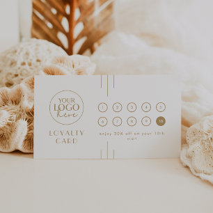 EVERLY Gold Art Deco Logo Business Reward 10 Punch Loyalty Card