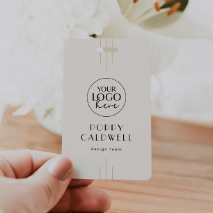 EVERLY Ivory Black Logo QR Code Employee ID Card Badge