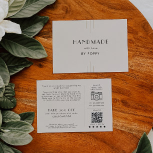 EVERLY Ivory Handmade with Love Thank You Order Enclosure Card