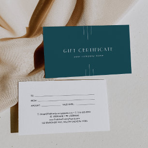 EVERLY Peacock Teal Business Gift Certificate